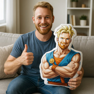 Personalized cushion in the shape of a Dragon Ball character